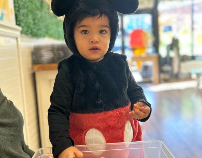 Young boy dressed as mickey mouse for his birthday in Rockville Centre, NY
